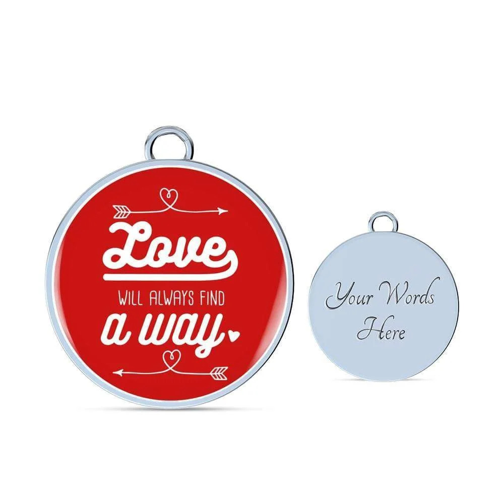 Love Will Always Find A Way Personalized Engraved Silver Circle Bangle Bracelet